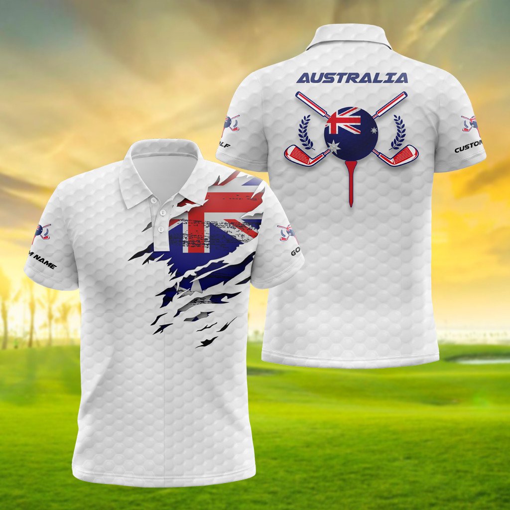 Personalised Australia Golf 3D Polo Shirt - AL01