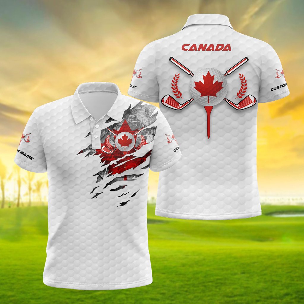 Personalised Canada Golf 3D Polo Shirt - AL01