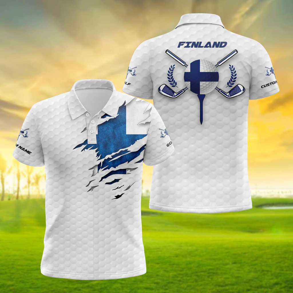 Personalised Finland Golf 3D Polo Shirt - AL01
