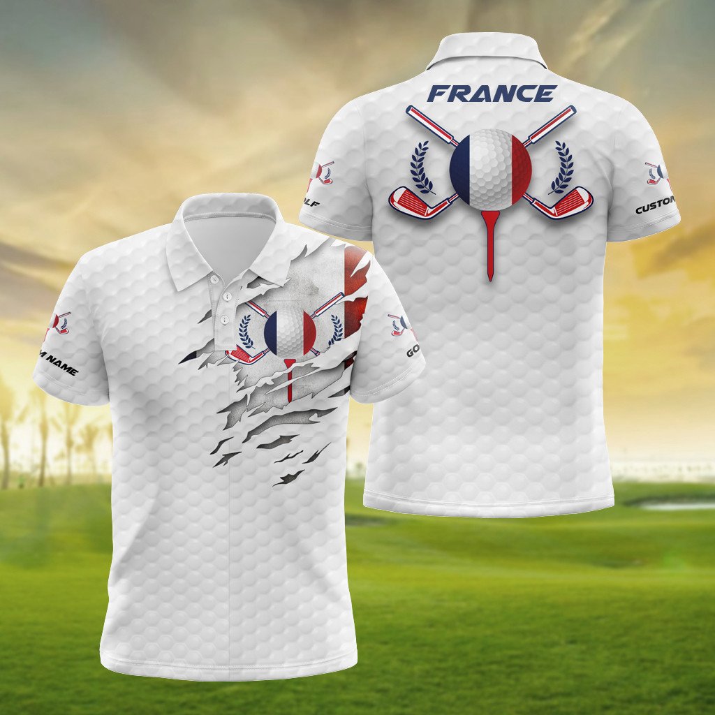 Personalised France Golf 3D Polo Shirt - AL01