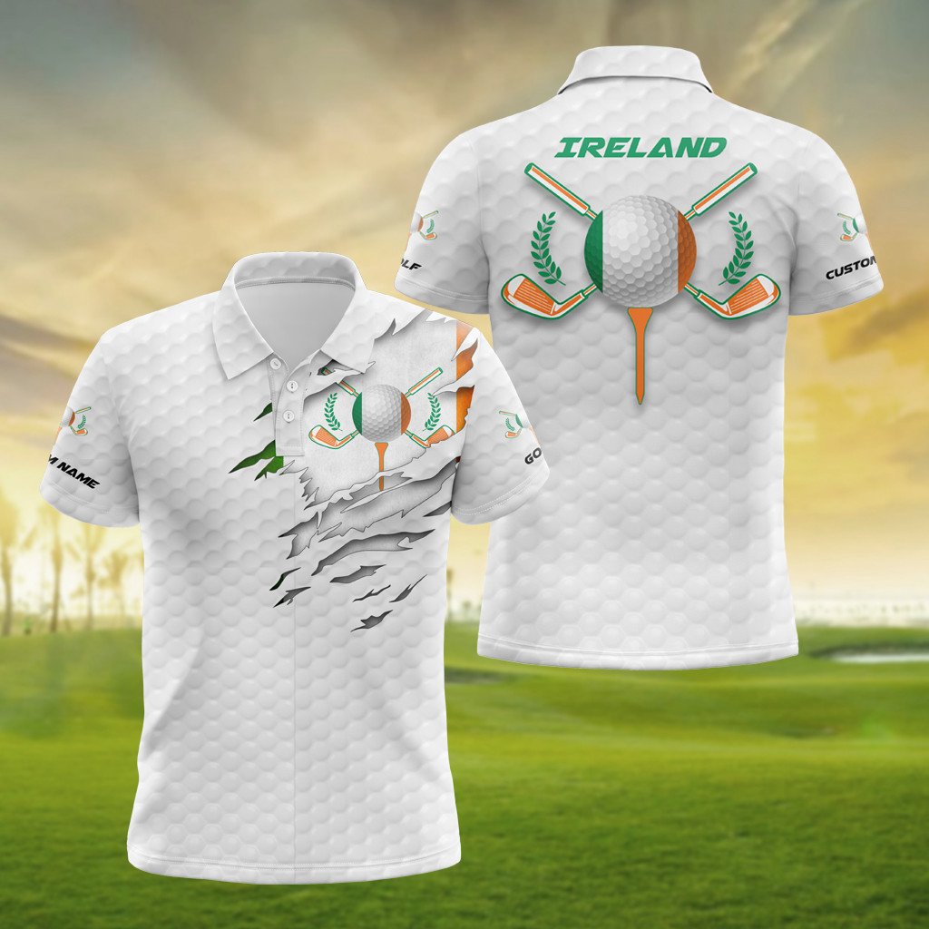 Personalised Ireland Golf 3D Polo Shirt - AL01