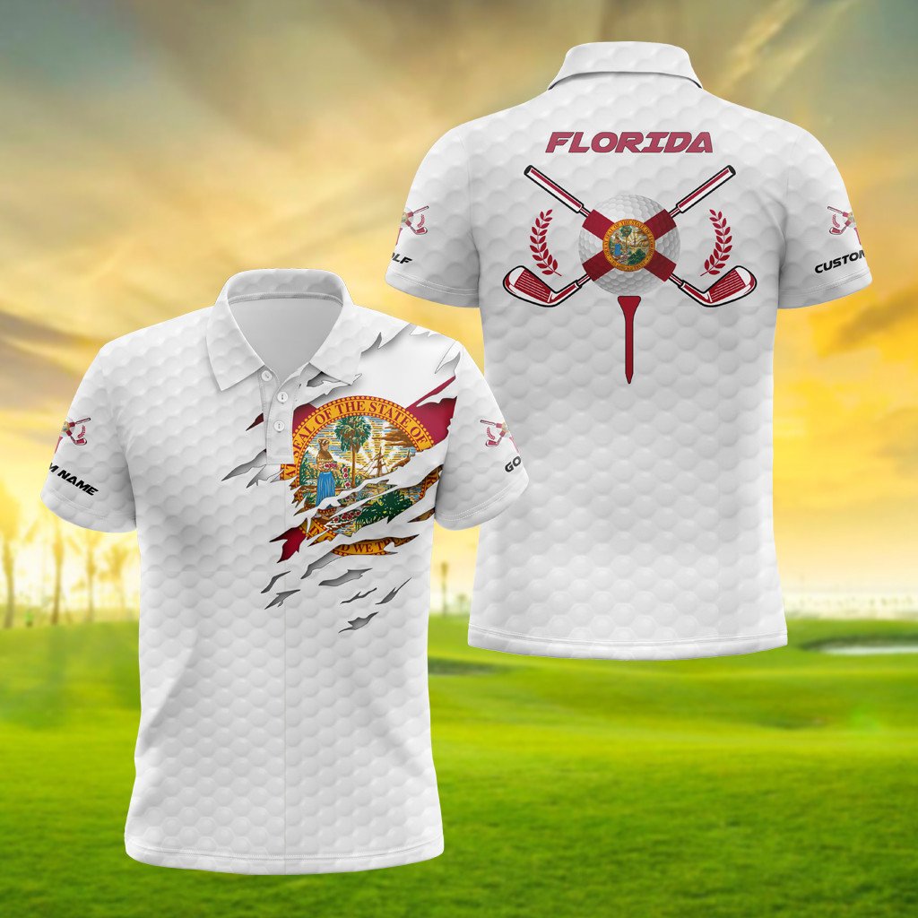 Personalised Florida Golf 3D Polo Shirt - AL01