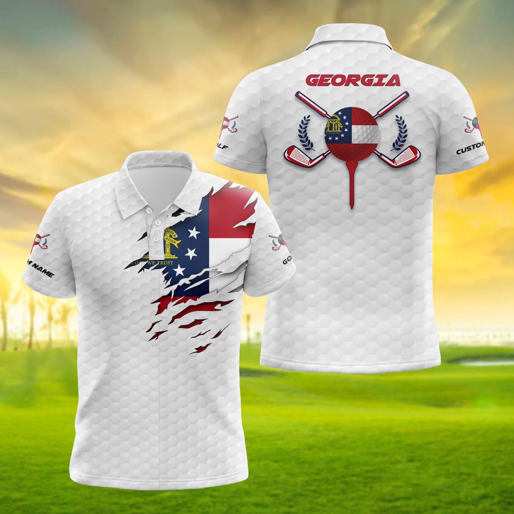 Personalised Georgia Golf 3D Polo Shirt - AL01