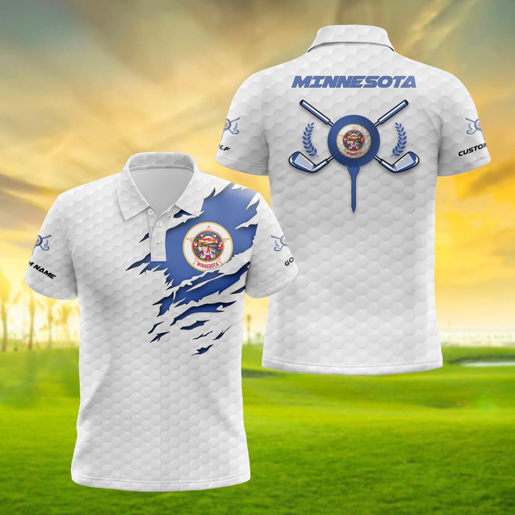 Personalised Minnesota Golf 3D Polo Shirt - AL01