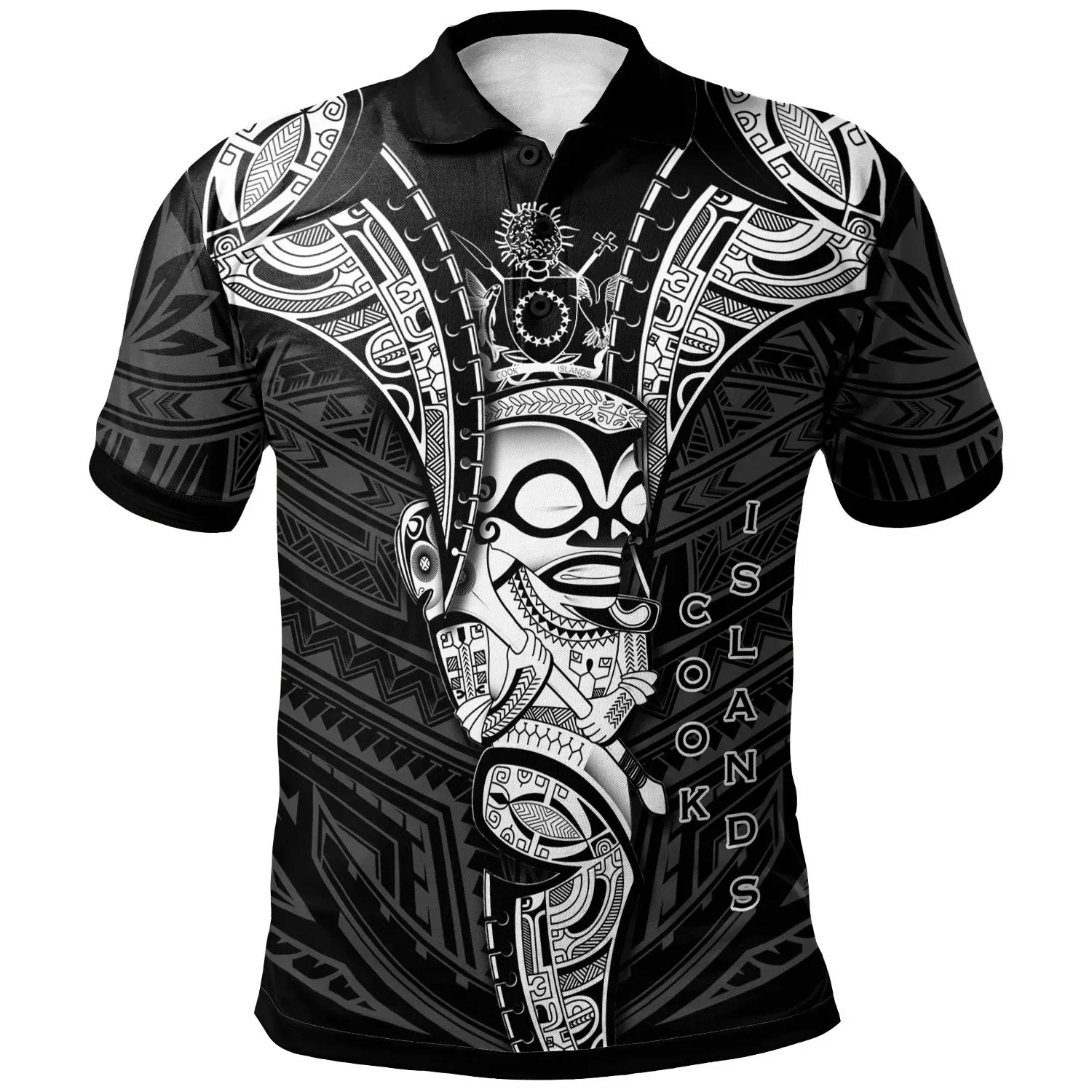 Cook Islands Polynesian Tiki Warrior Style Polo Shirt For Men/Women