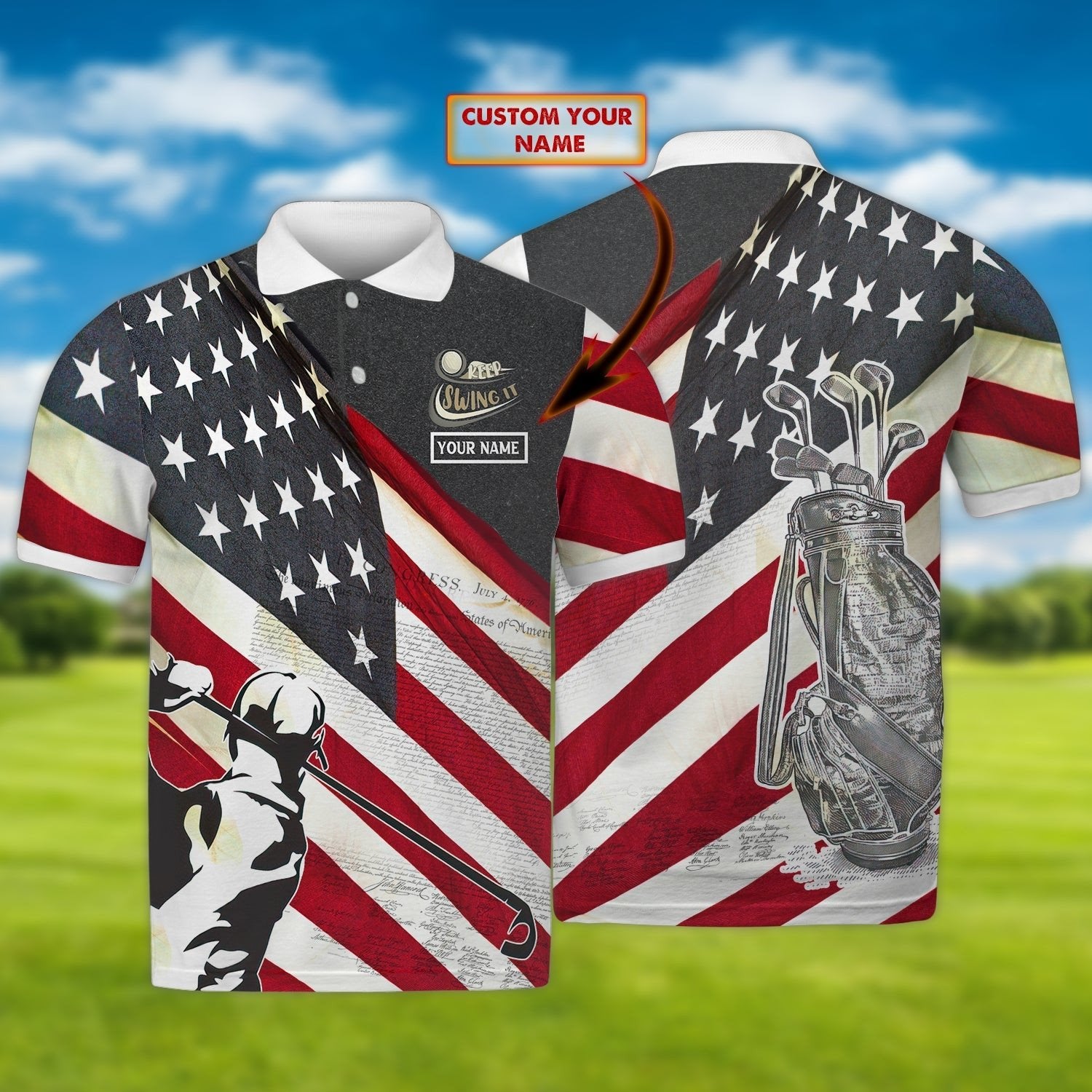 Personalised Golf Unique Polo Shirt - AL01