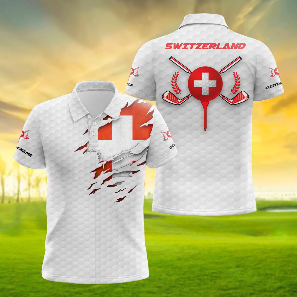 Personalised Switzerland Golf 3D Polo Shirt - AL01