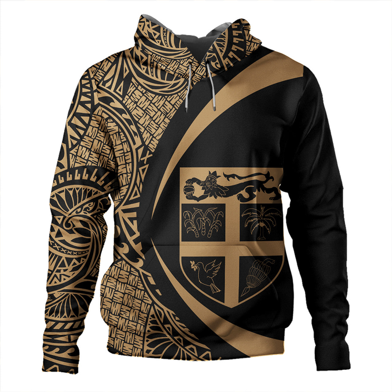 Fiji Coat Of Arm Lauhala Circle Hoodie Unisex
