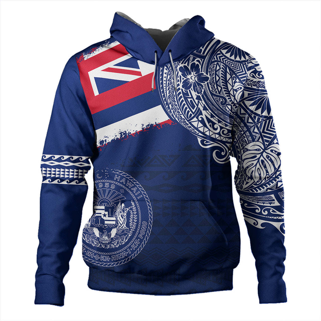 Hawaii Polynesian Flag With Coat Of Arms Hoodie For Men/Women