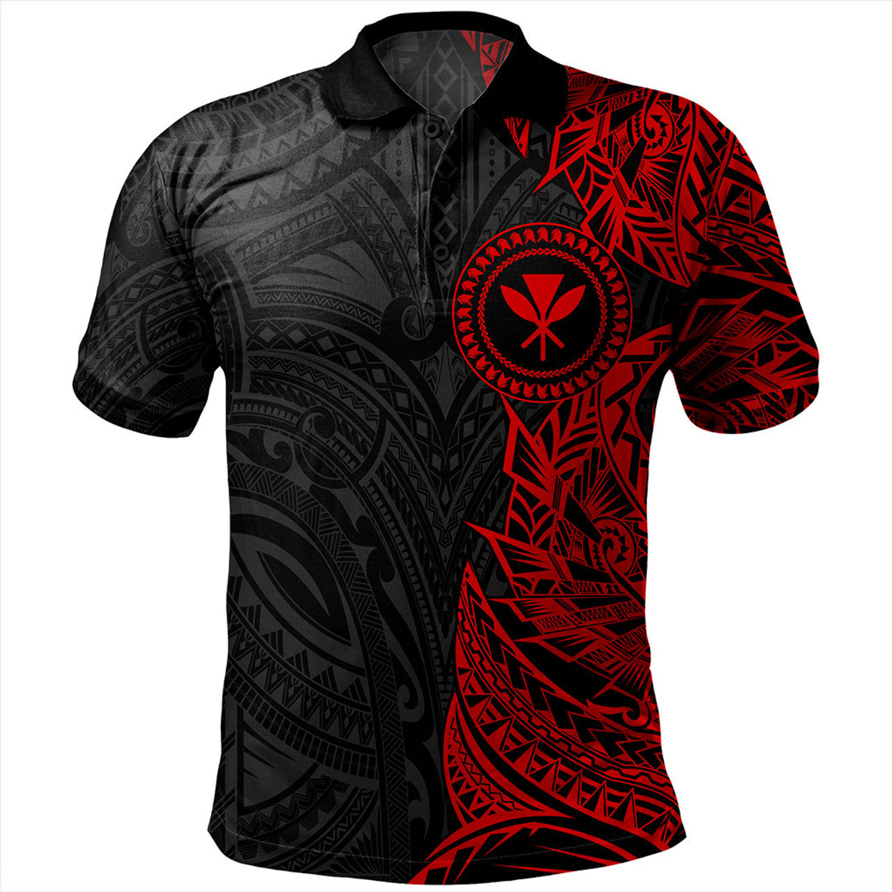 Hawaii Polo Shirt Custom Kanaka Tribal Tattoo - AL01