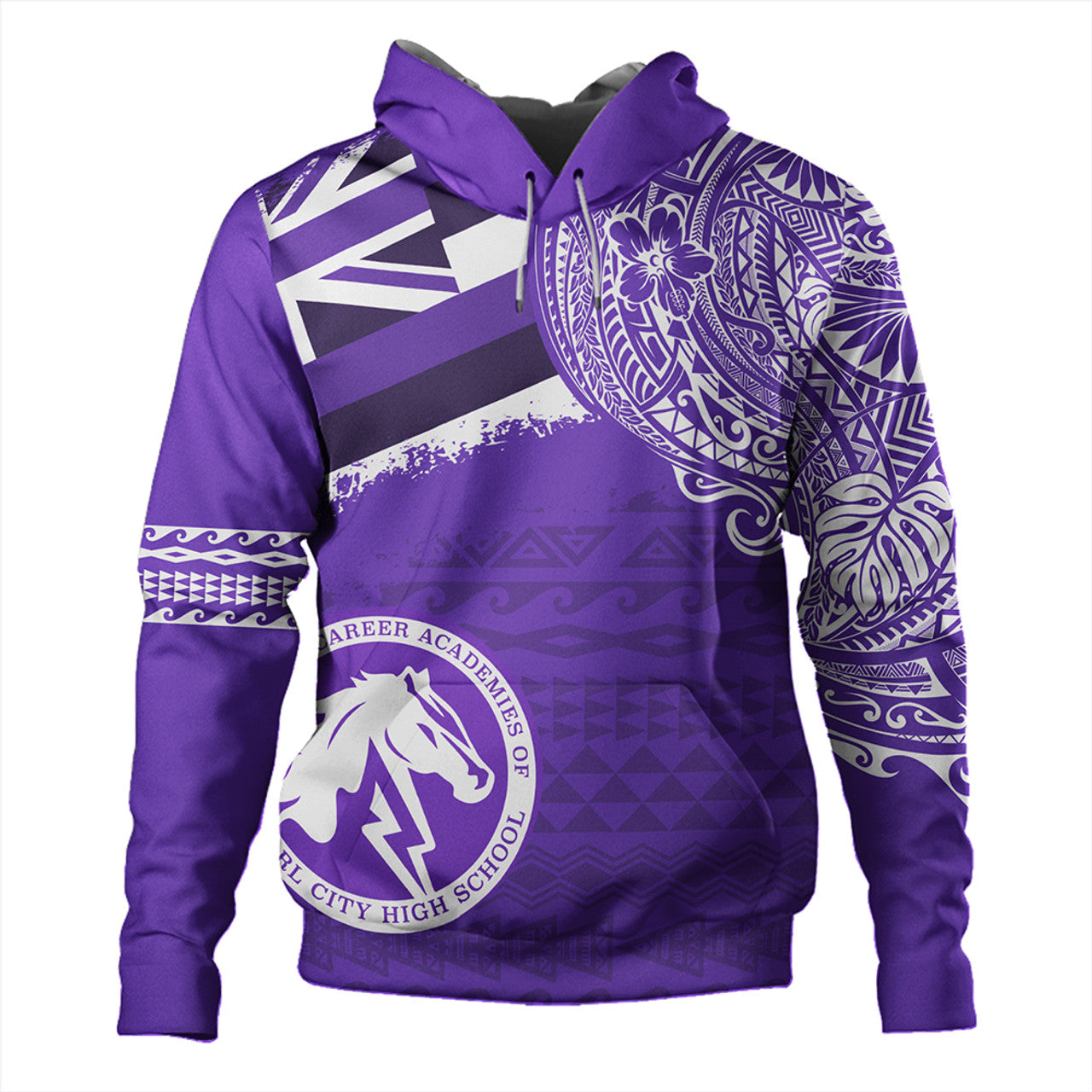 Hawaii Pearl City High School With Crest Style Hoodie Unisex