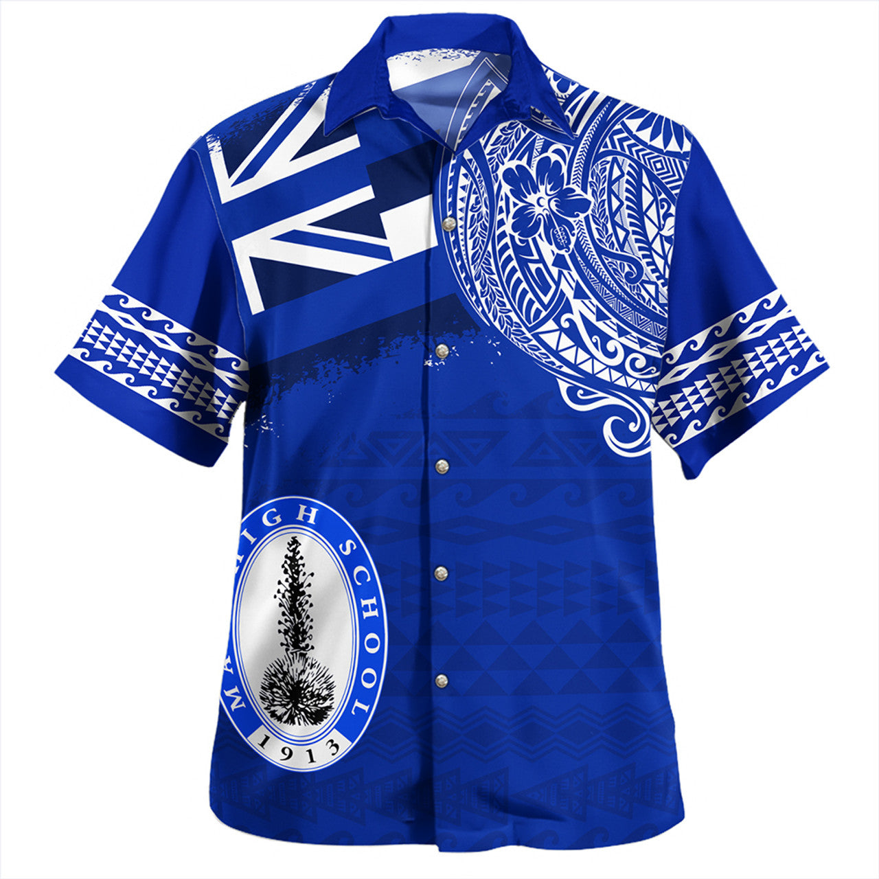 Hawaii Maui High School With Crest Style Hawaiian Shirt Unisex
