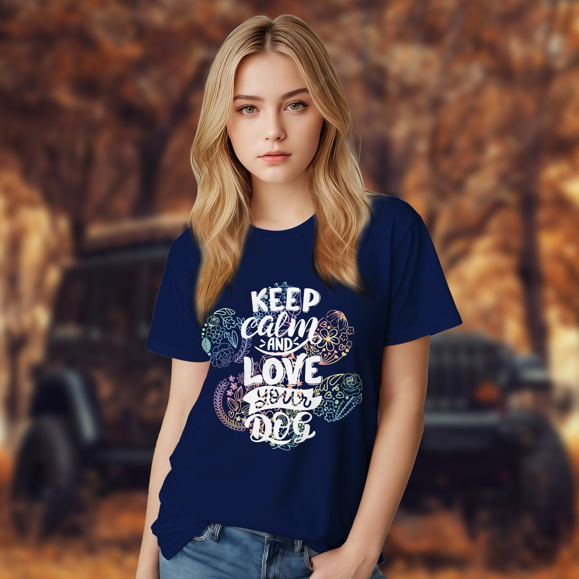 Keep Calm And Love Your Dog - 2D T-Shirt For Men/Women - TH02