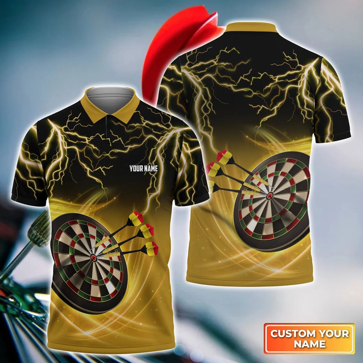 Personalised - Thunder Lightning Yellow Darts For Men/Women