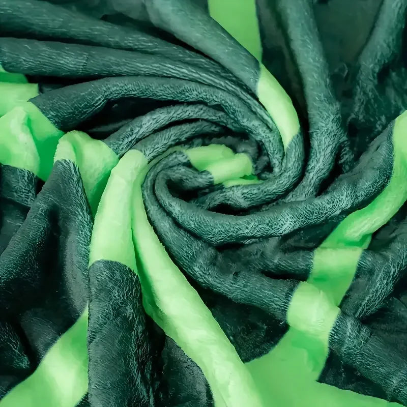Leaf Shaped Green Flannel Blanket