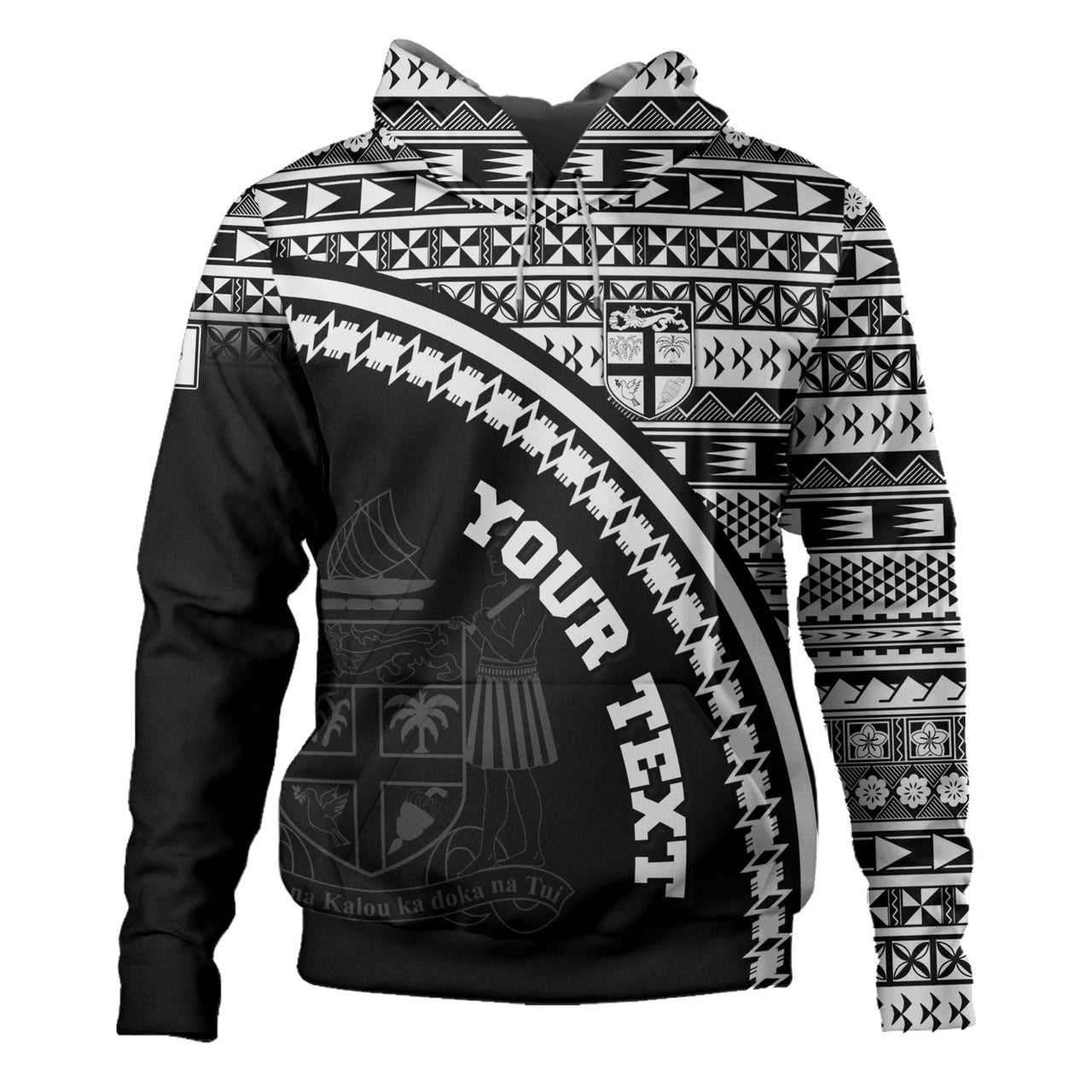Personalised - Fiji Fijian Kesakesa Masi Patterns Curve Style Hoodie Unisex