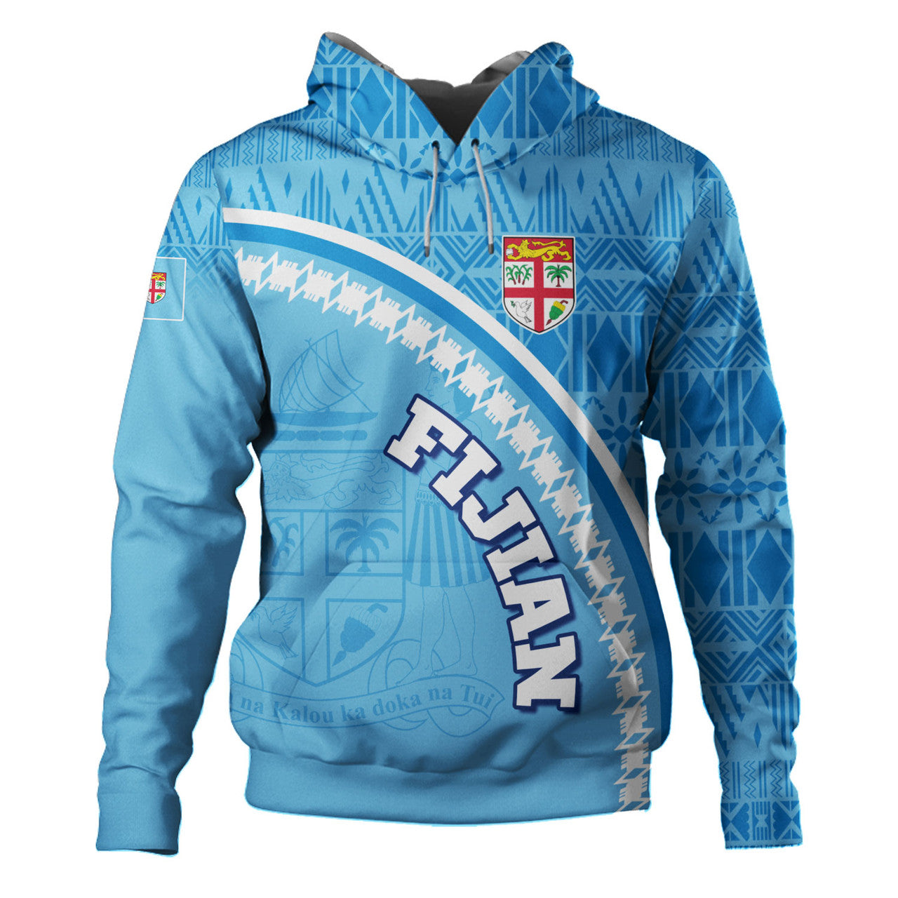 Fiji Fijian Masi Patterns Curve Style Hoodie Unisex