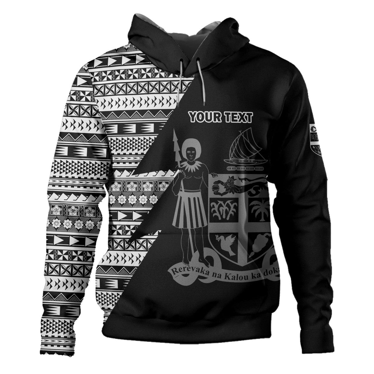 Personalised - Fiji Flash Style With Black Hoodie Unisex