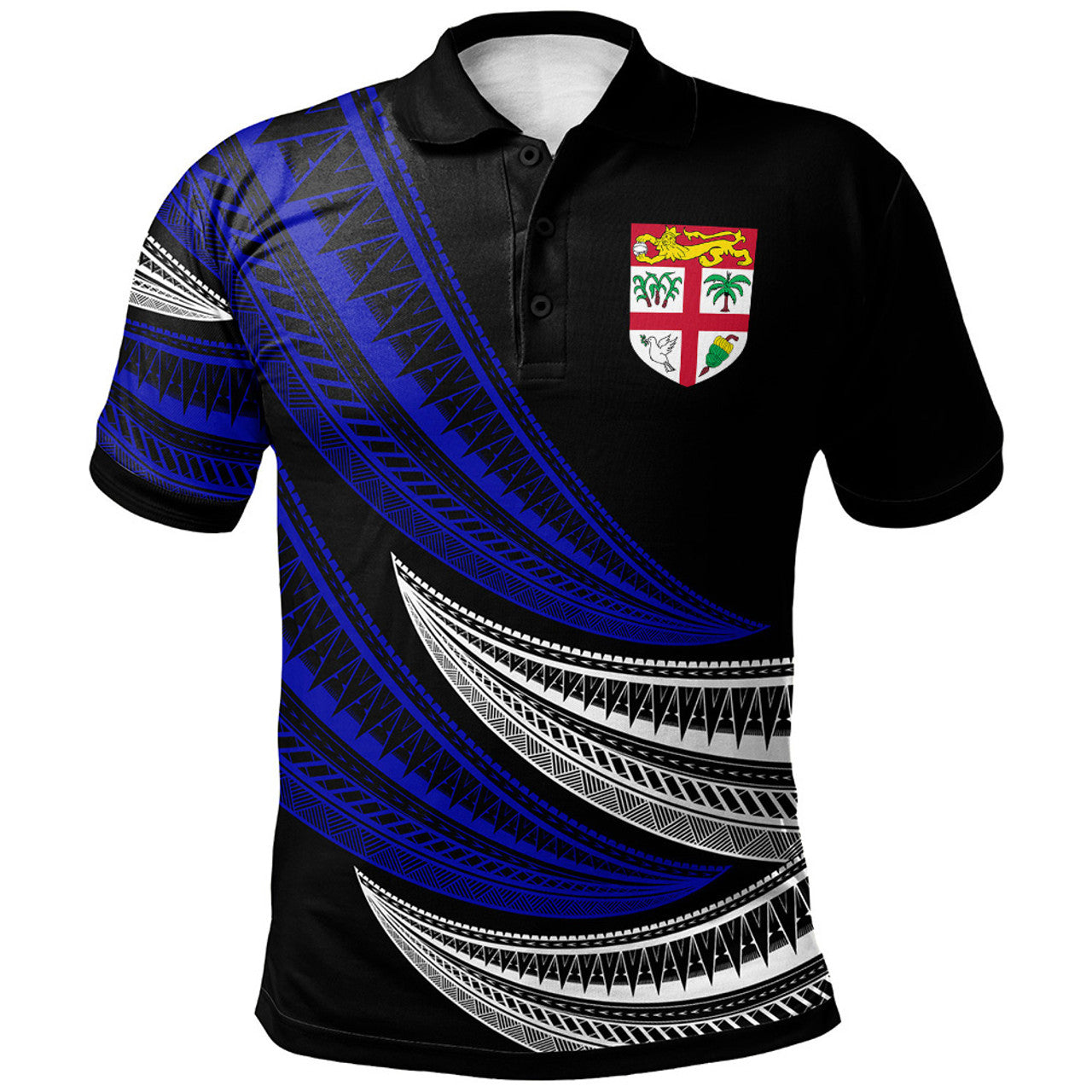 Personalised - Fiji Wave Pattern Alternating Polo Shirt Unisex Ver.1