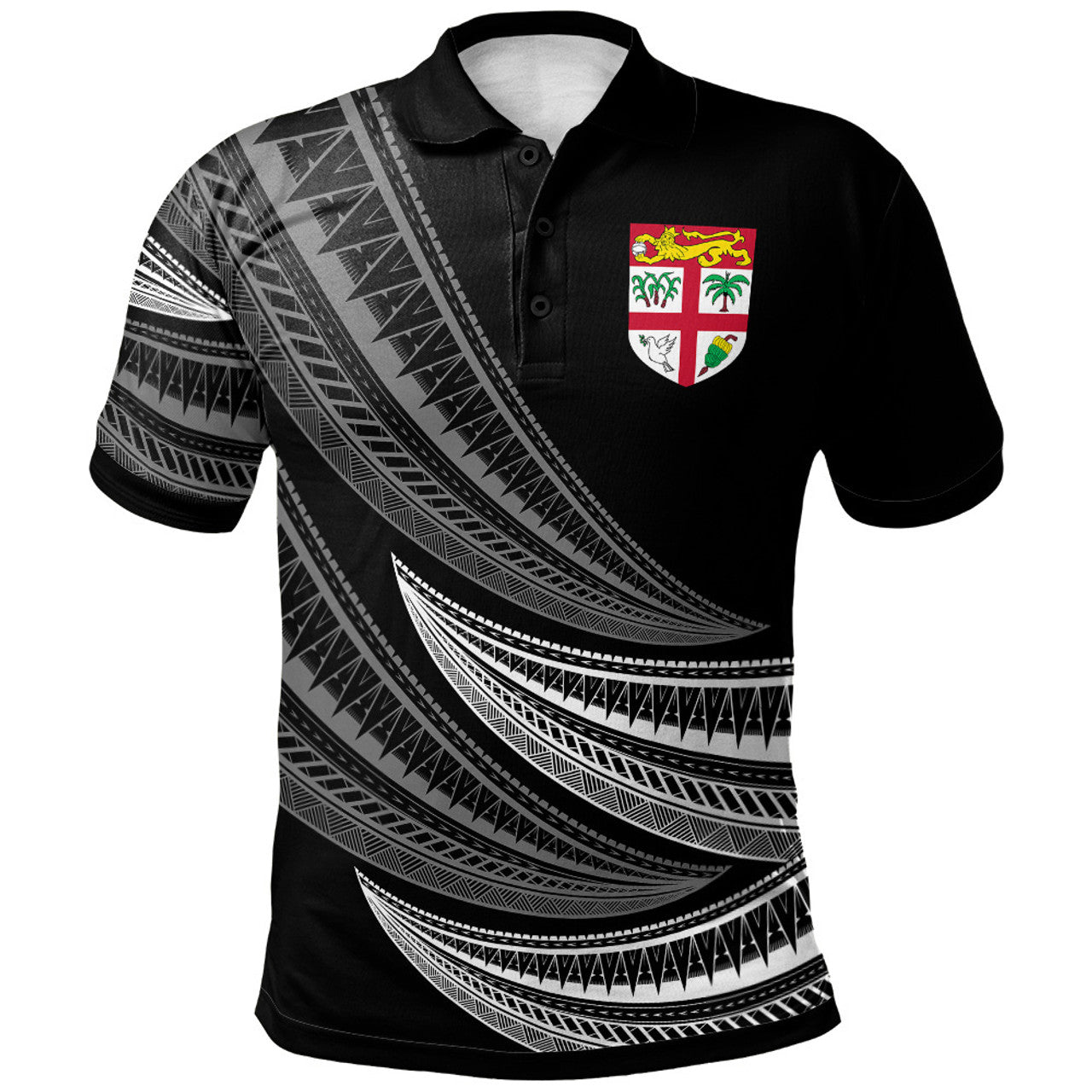 Fiji Wave Pattern Alternating Polo Shirt Unisex Ver.2