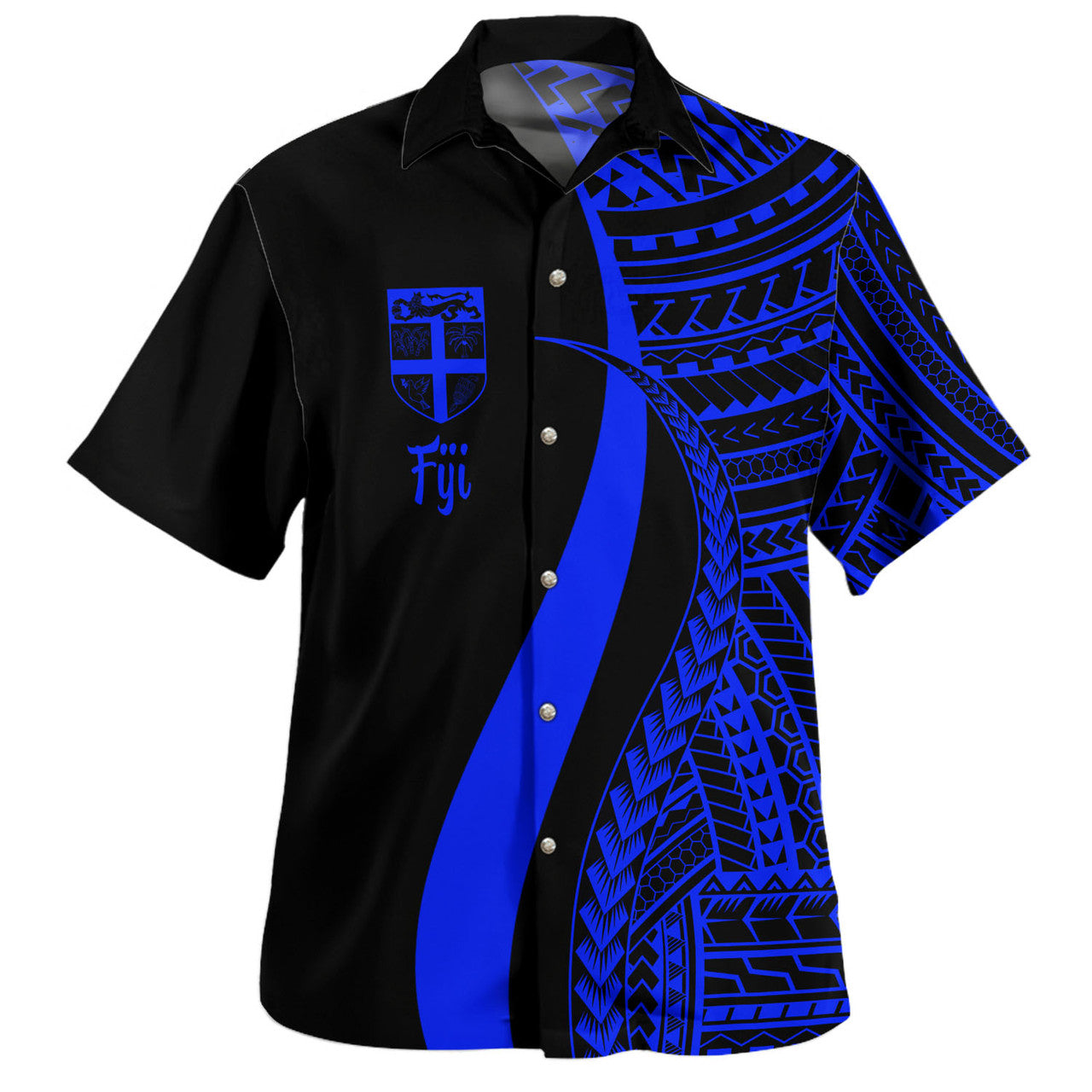 Fiji Polynesian Tentacle Tribal Pattern Color Hawaiian Shirt Unisex