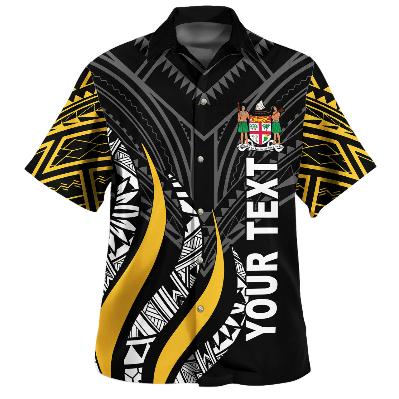 Personalised - Fiji Strong Fire Pattern Hawaiian Shirt Unisex