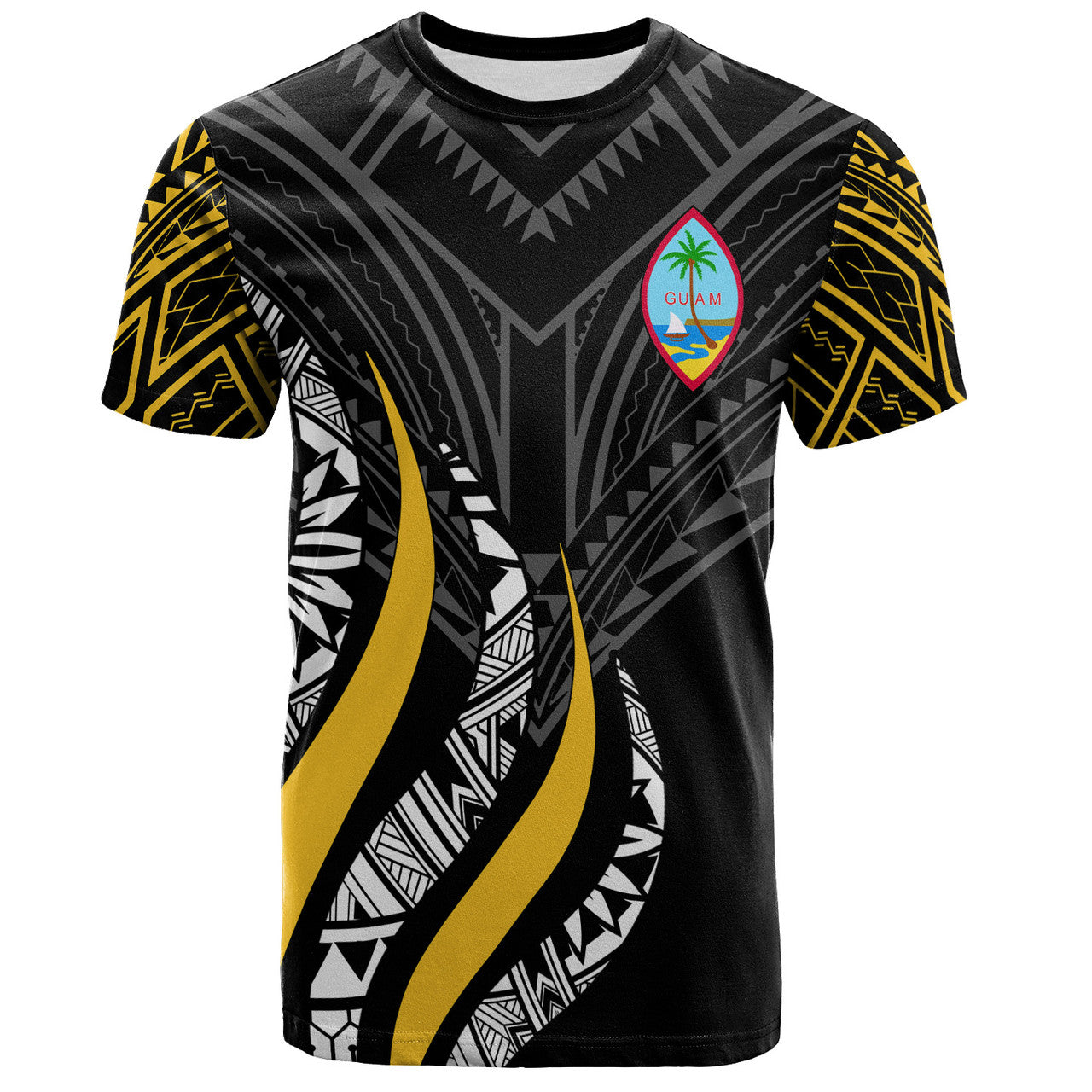 Guam Strong Fire Pattern Gold T-shirt Unisex