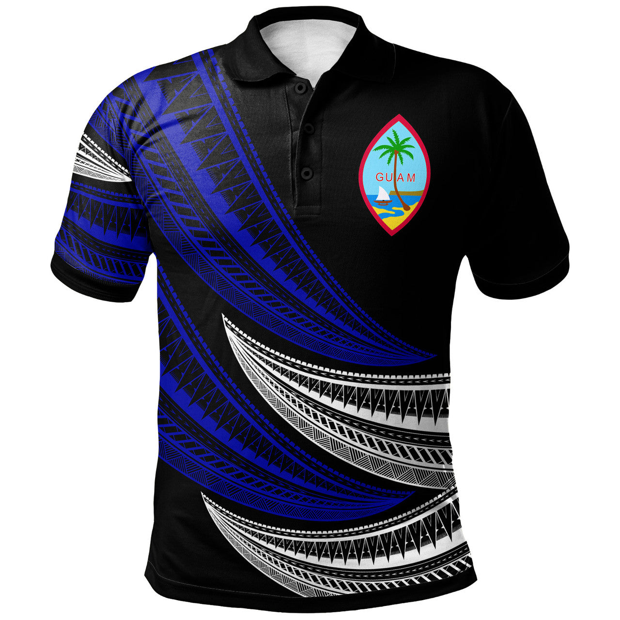 Personalised - Guam Wave Pattern Alternating Polo Shirt Unisex Ver.1