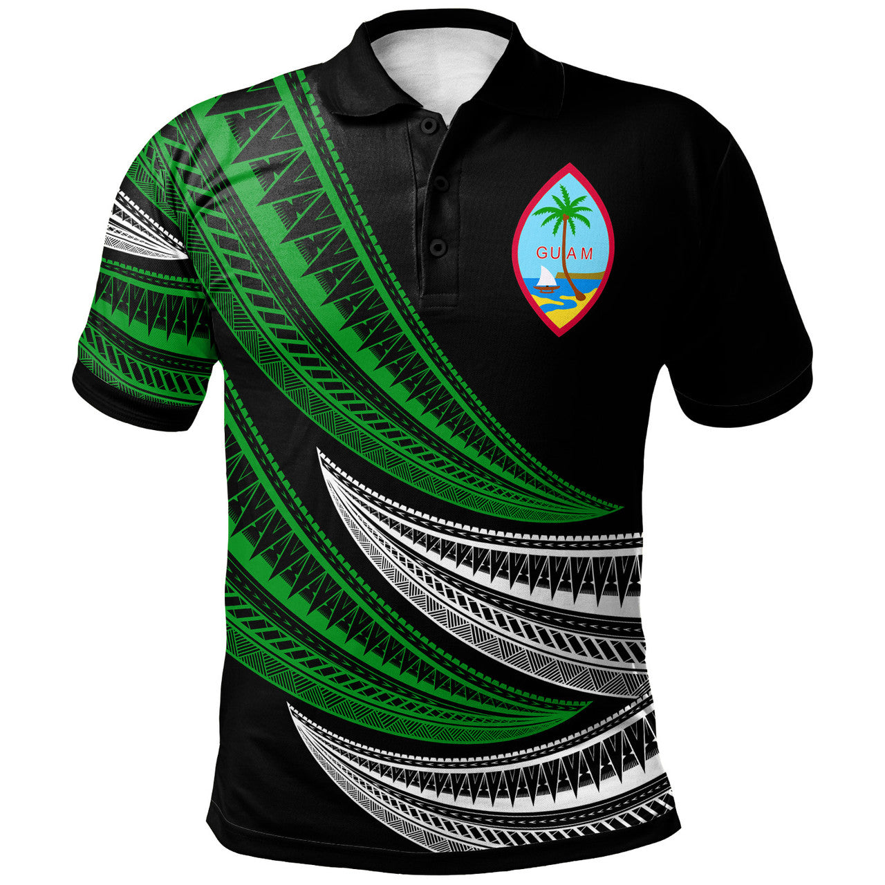 Personalised - Guam Wave Pattern Alternating Polo Shirt Unisex Ver.1