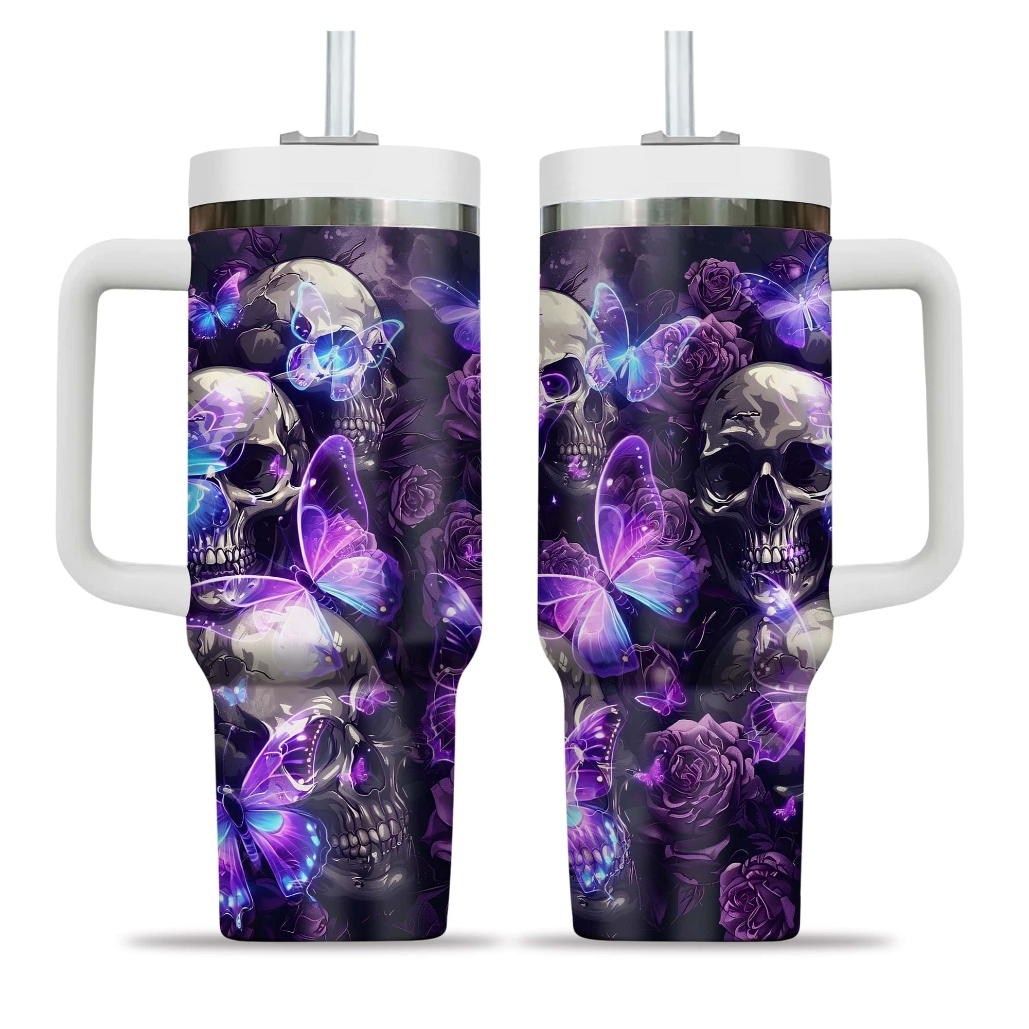 Nocturne Wings Design Halloween Vibes Handle With Tumbler – Size 40oz - TH02
