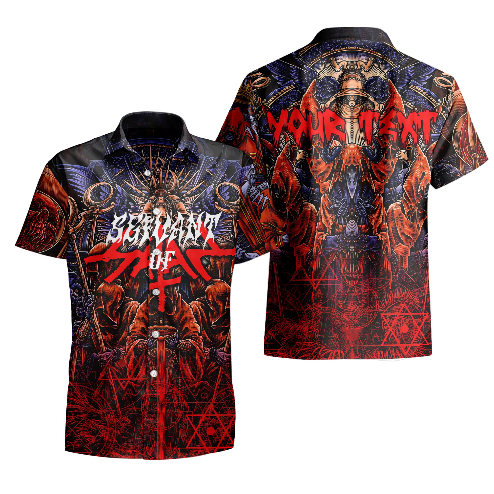 Personalised Servant Of Satan Design Halloween Vibes Hawaiian Shirt - TH02