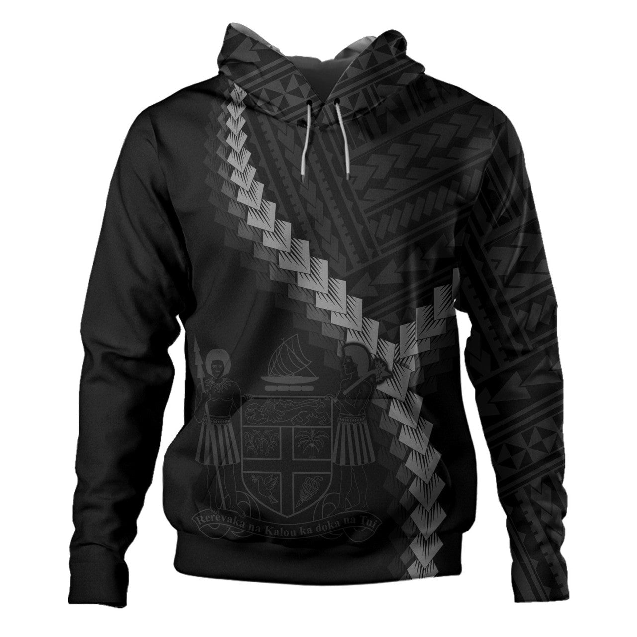 Fiji Coat Of Arm Polynesian Tattoo Style Hoodie Unisex