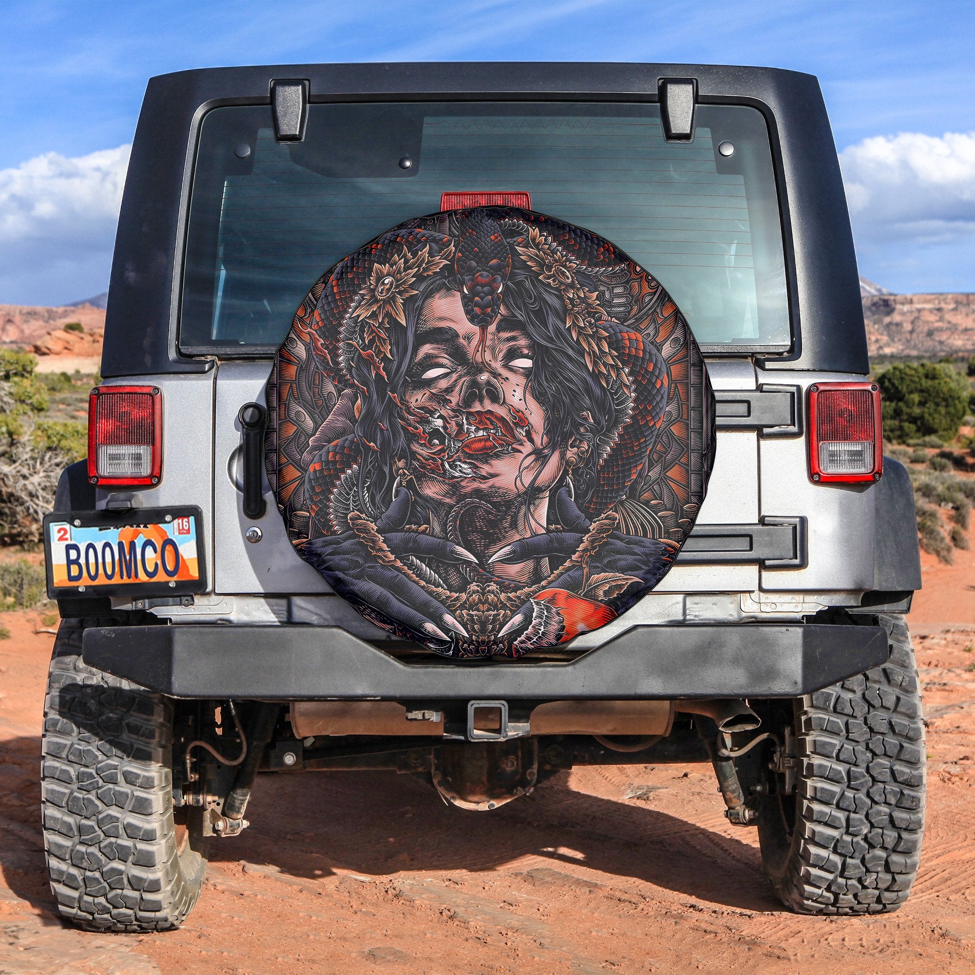 Fallen Angel Design Halloween Vibes Spare Tire Cover - TH02