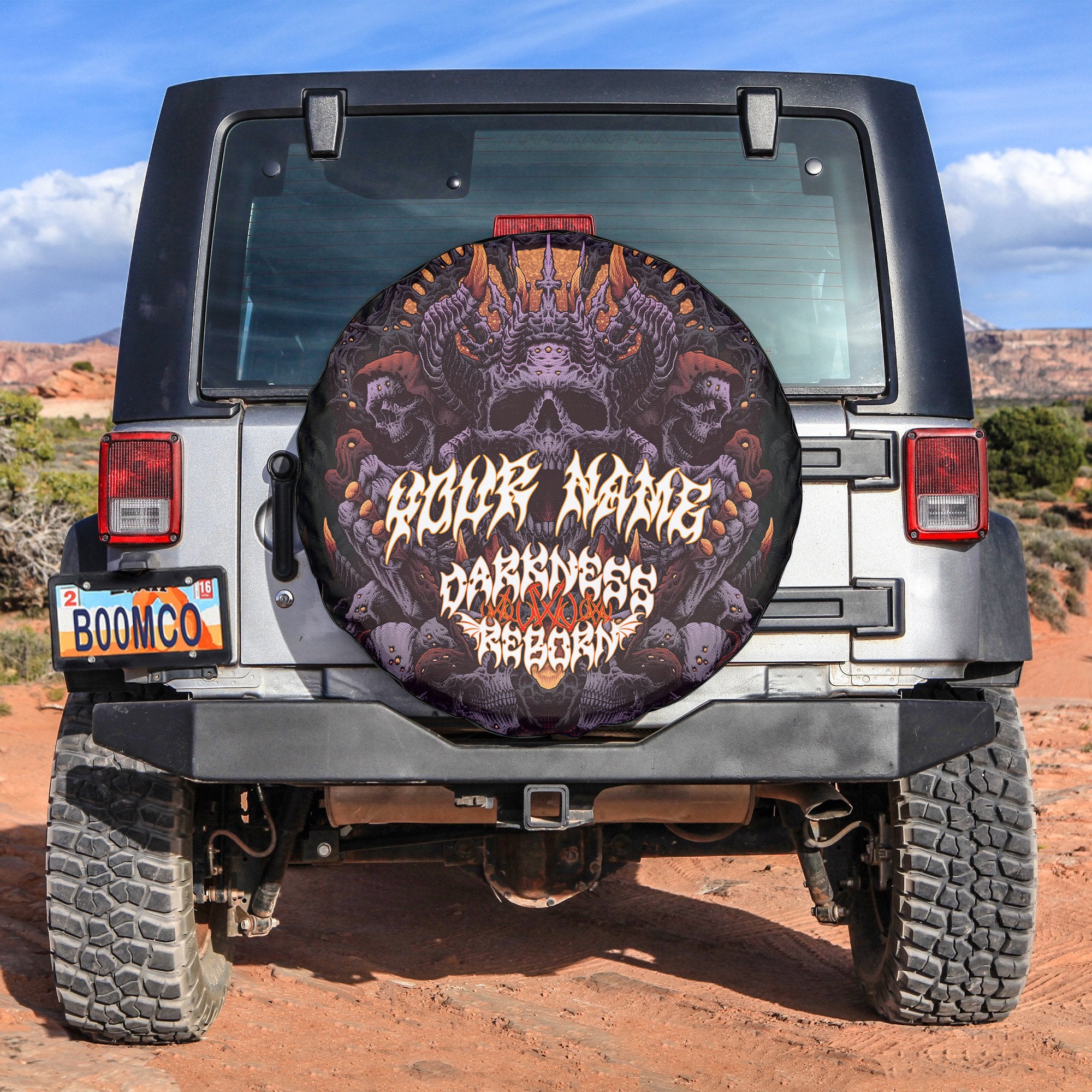 Personalised Darkness Reborn Design Halloween Vibes Spare Tire Cover - TH02