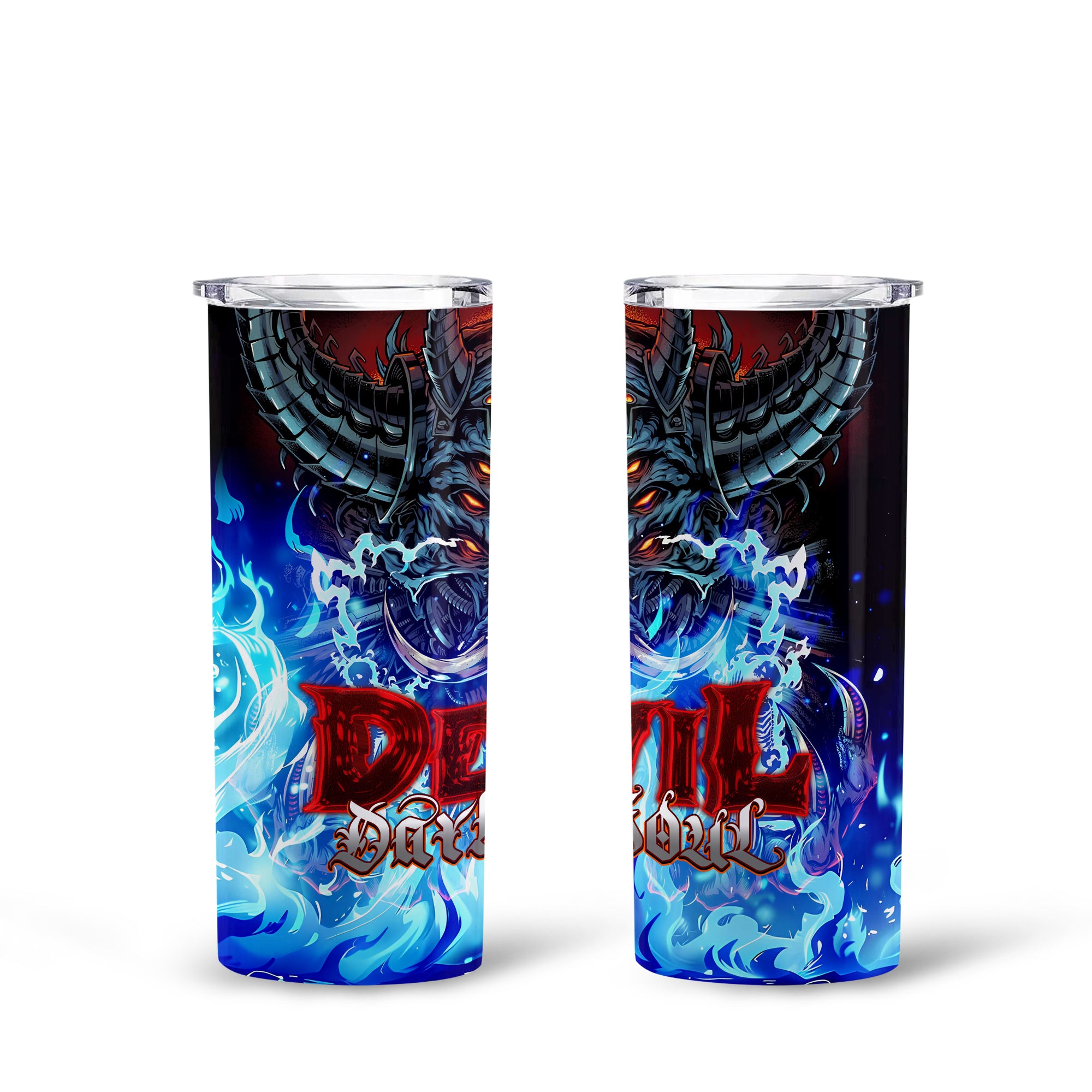 Devil Dark Soul Design Halloween Vibes Skinny Tumbler – 20oz - TH02