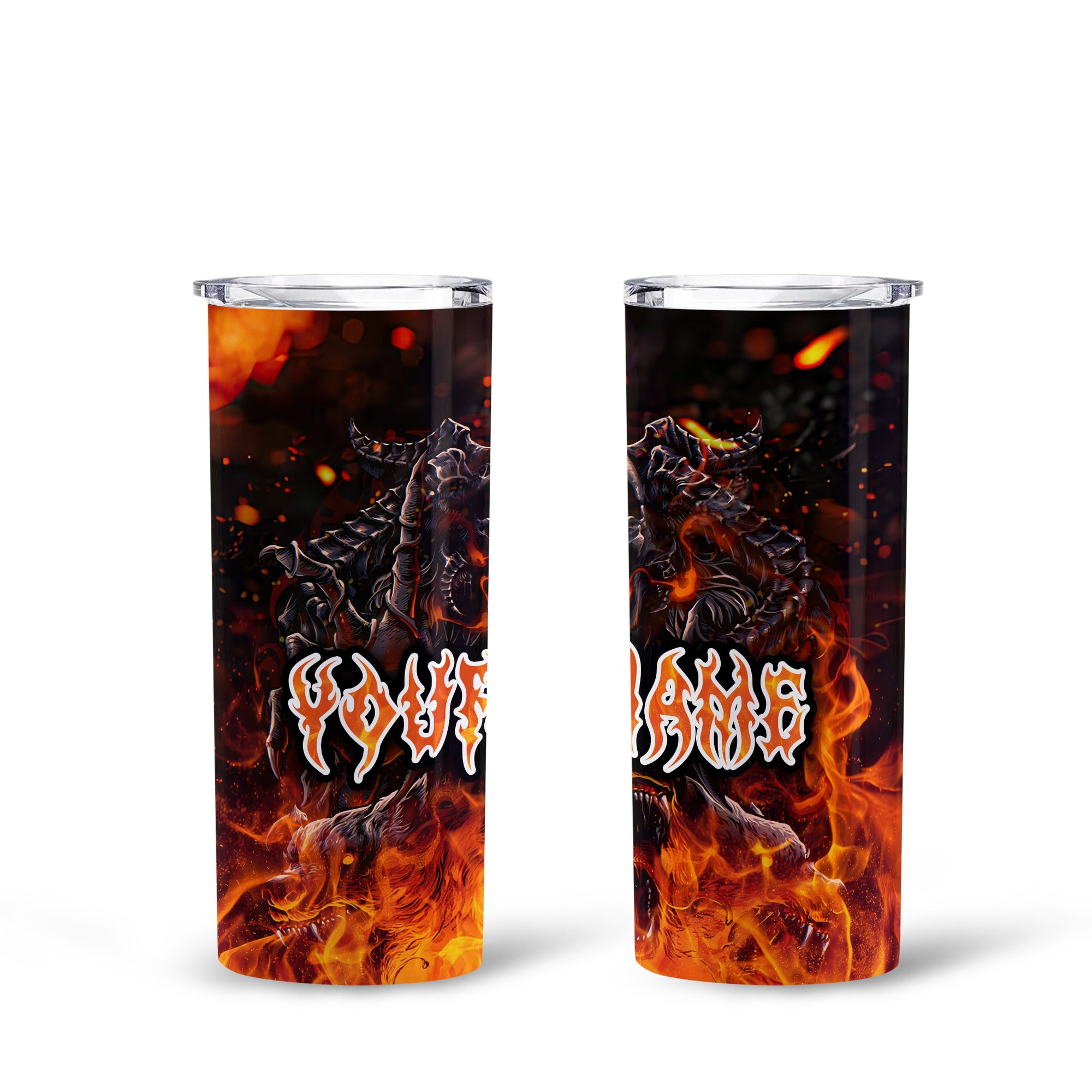 Personalised Inferno Reaper Design Halloween Vibes Skinny Tumbler – 20oz - TH02