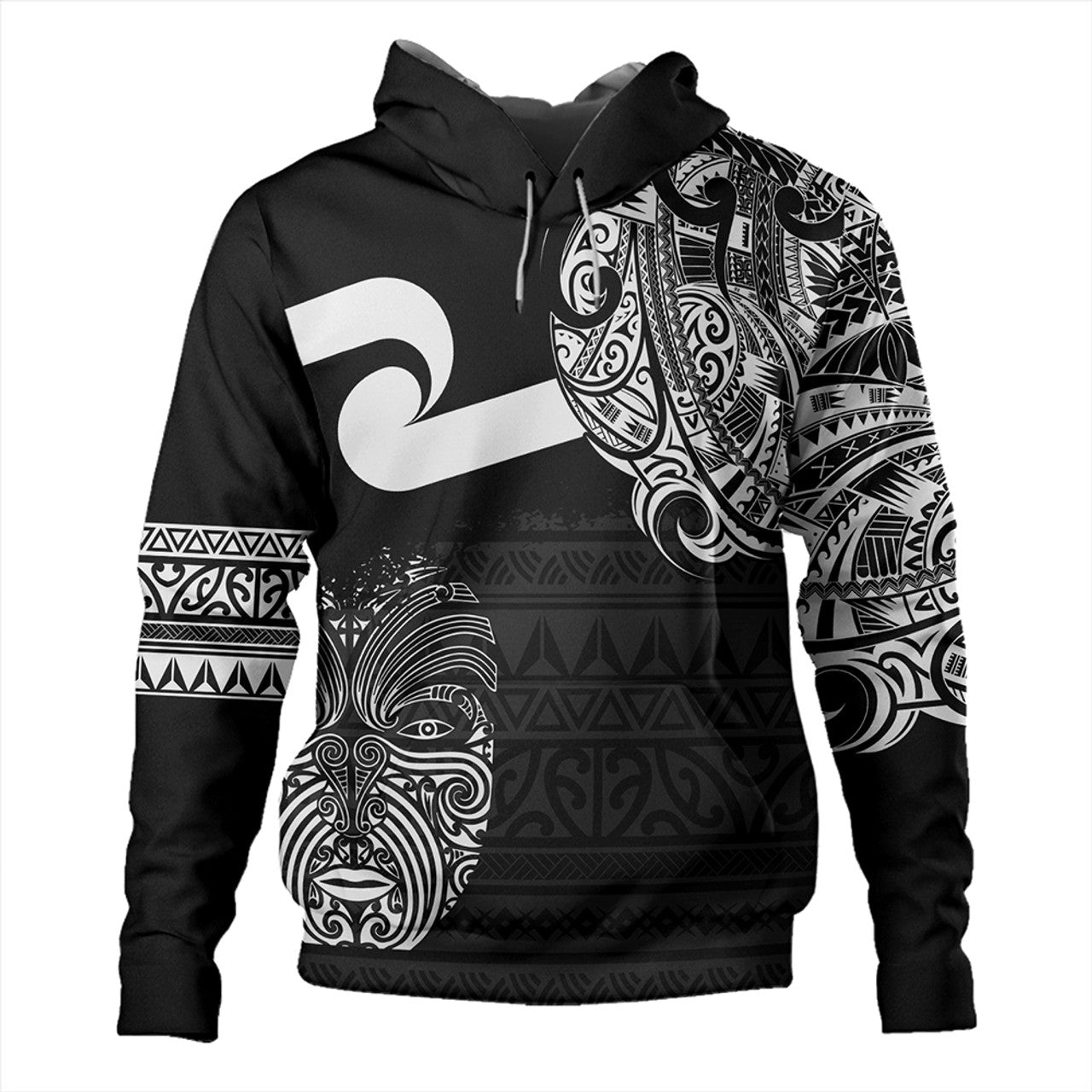 New Zealand Tino Rangatiratanga Maori Mask Black Hoodie For Men/Women