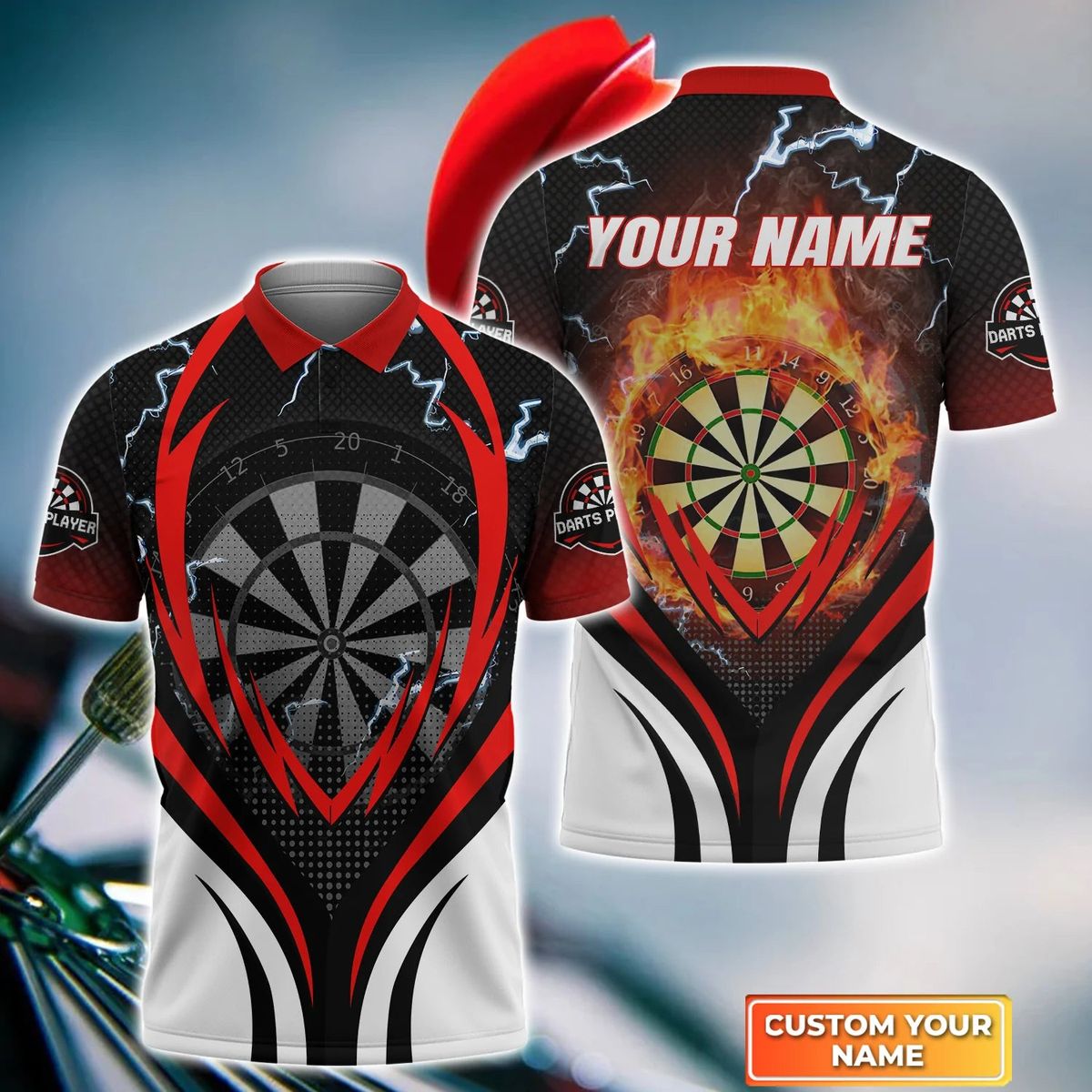 Personalised - Flame Dartboard For Men/Women