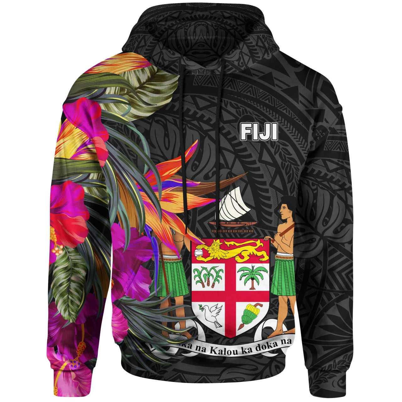 Fiji Hibiscus Polynesian Pattern Hoodie Unisex