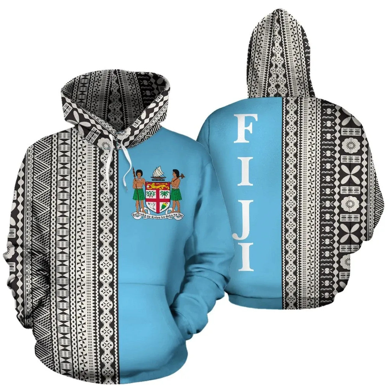 Fiji Coat Of Arms Tapa Half Hoodie Unisex