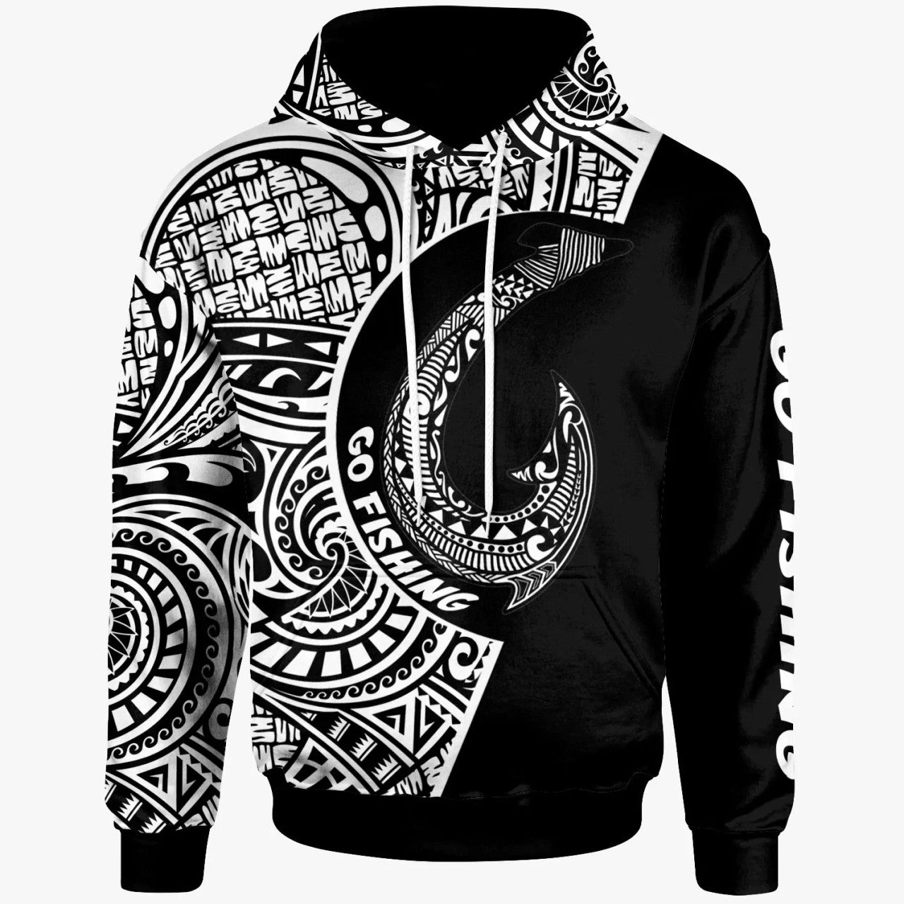 Hawaii Go Fishing With Polynesian Pattern Hoodie For Men/Women