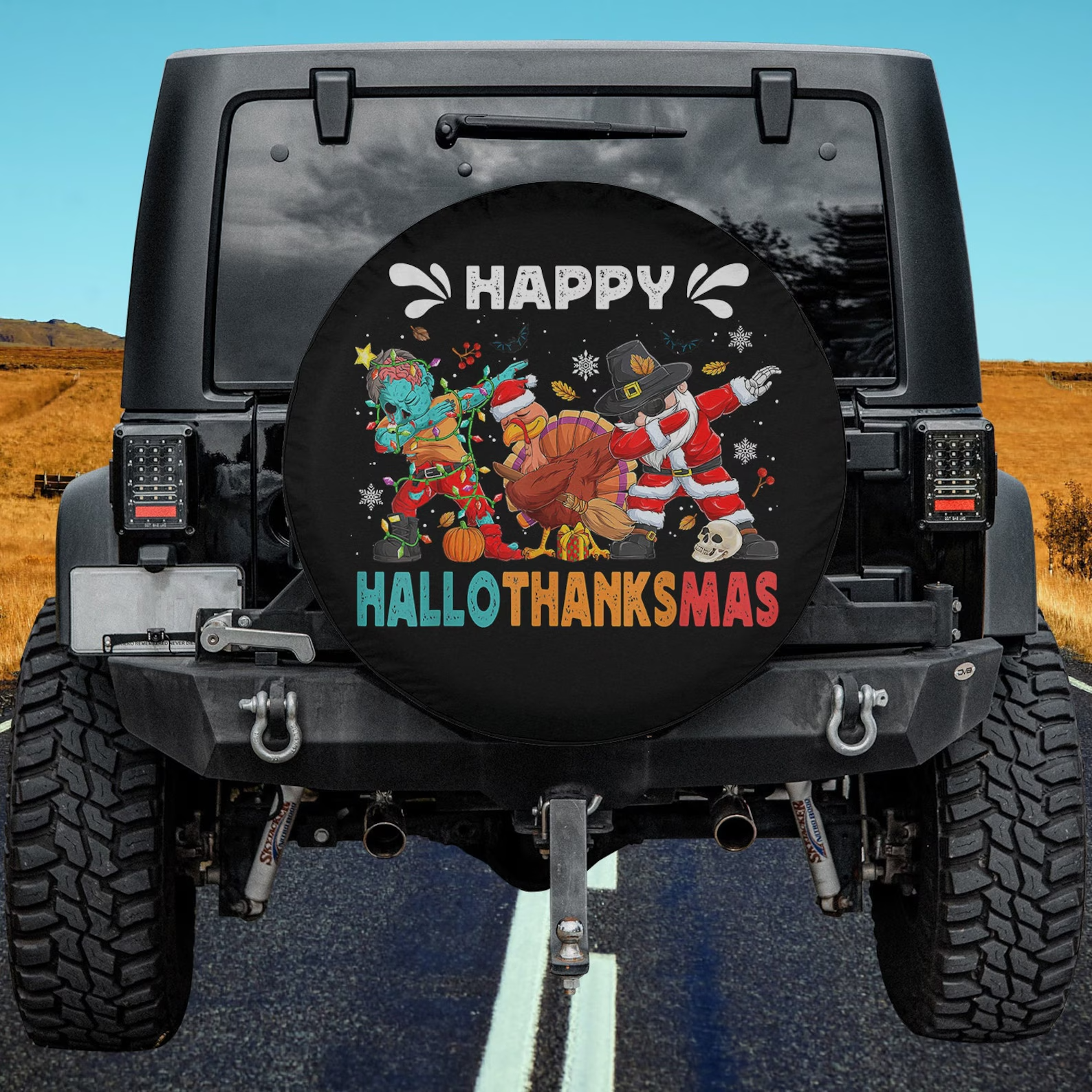 HalloThanksMas Trio Spare Tire Cover