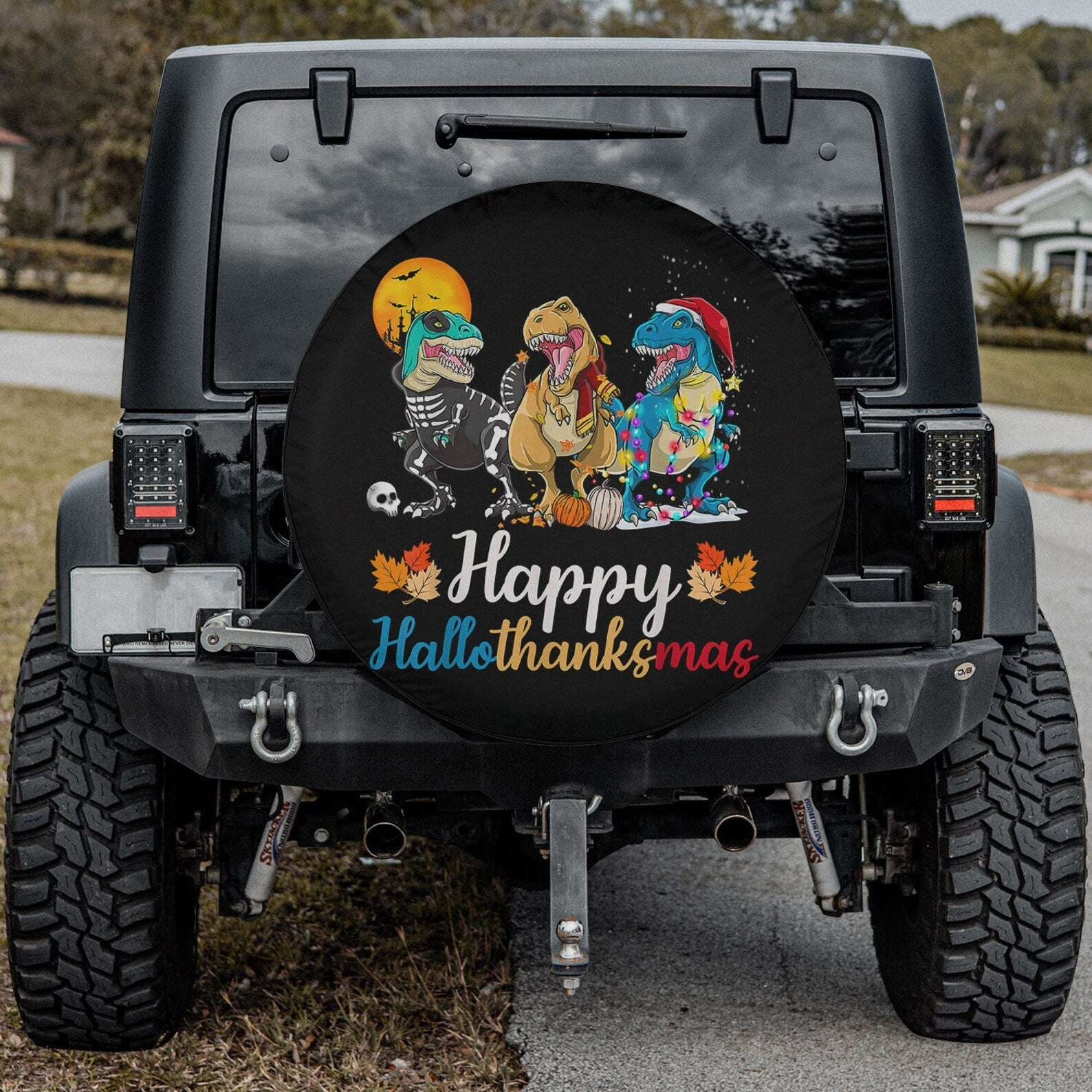 Hallothanksmasaurus Spare Tire Cover