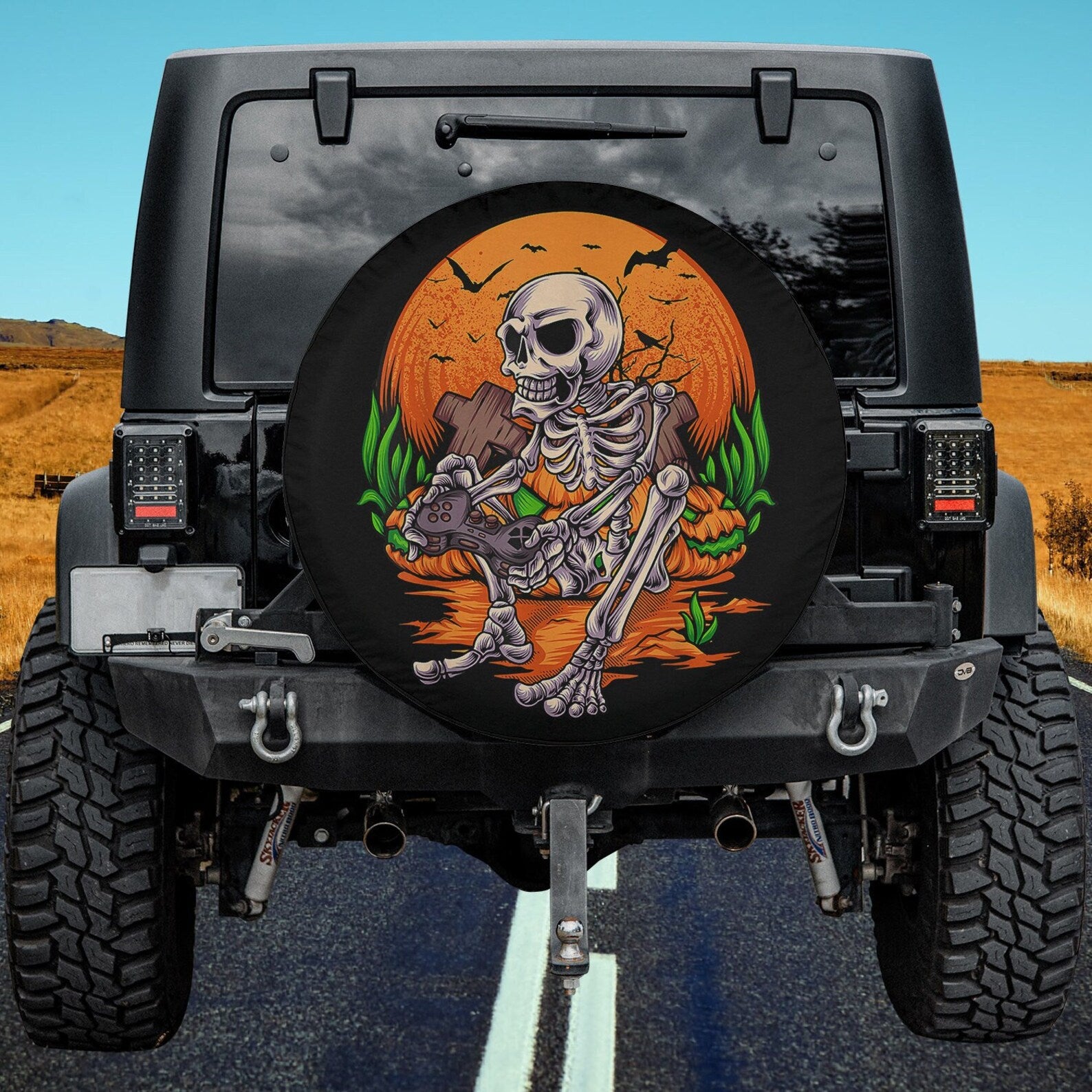 Spooky Level Up Spare Tire Cover