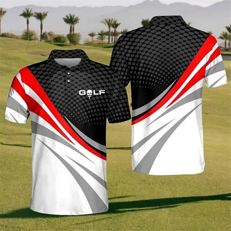 Golf Dynamic Stripe Polo Shirt For Men/Women