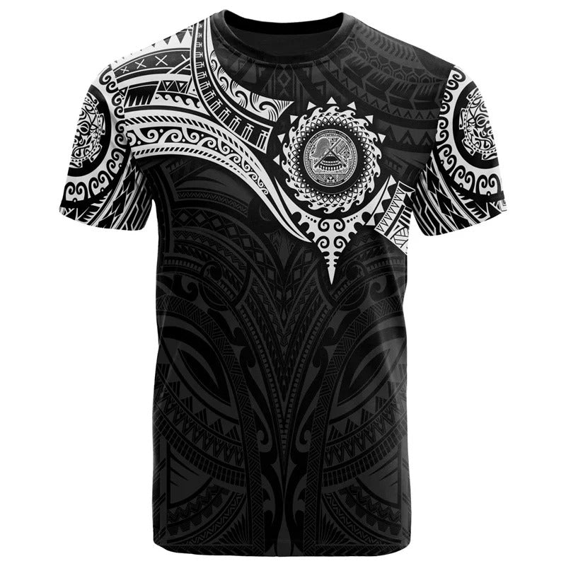 American Samoa Polynesian T-Shirt - Polynesian Tattoo Style For Men/Women