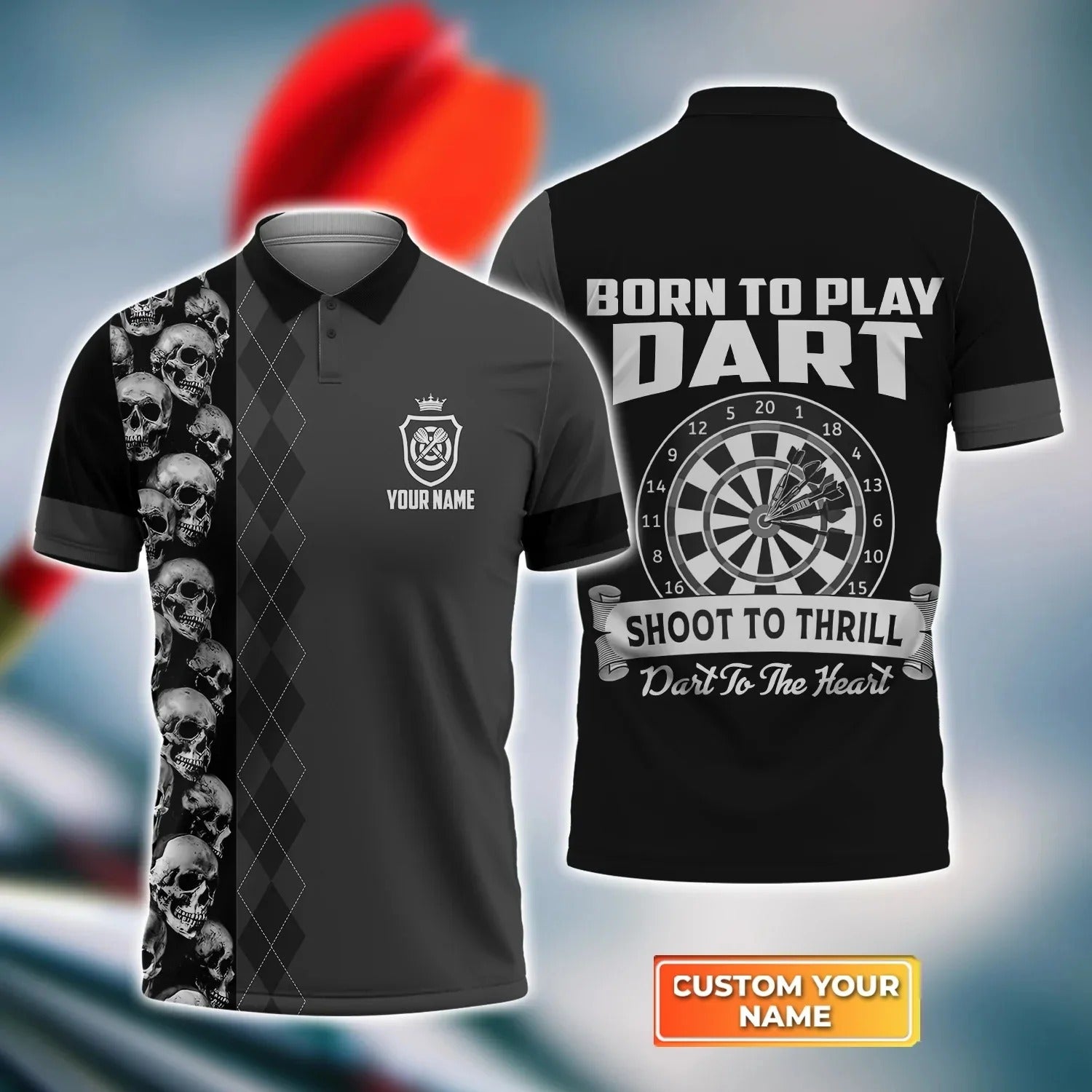 Personalised - Born To Play Dart For Men/Women