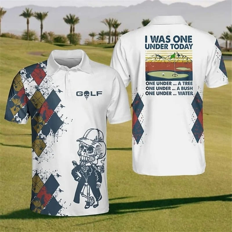 Golf Skull Grin Polo Shirt For Men/Women