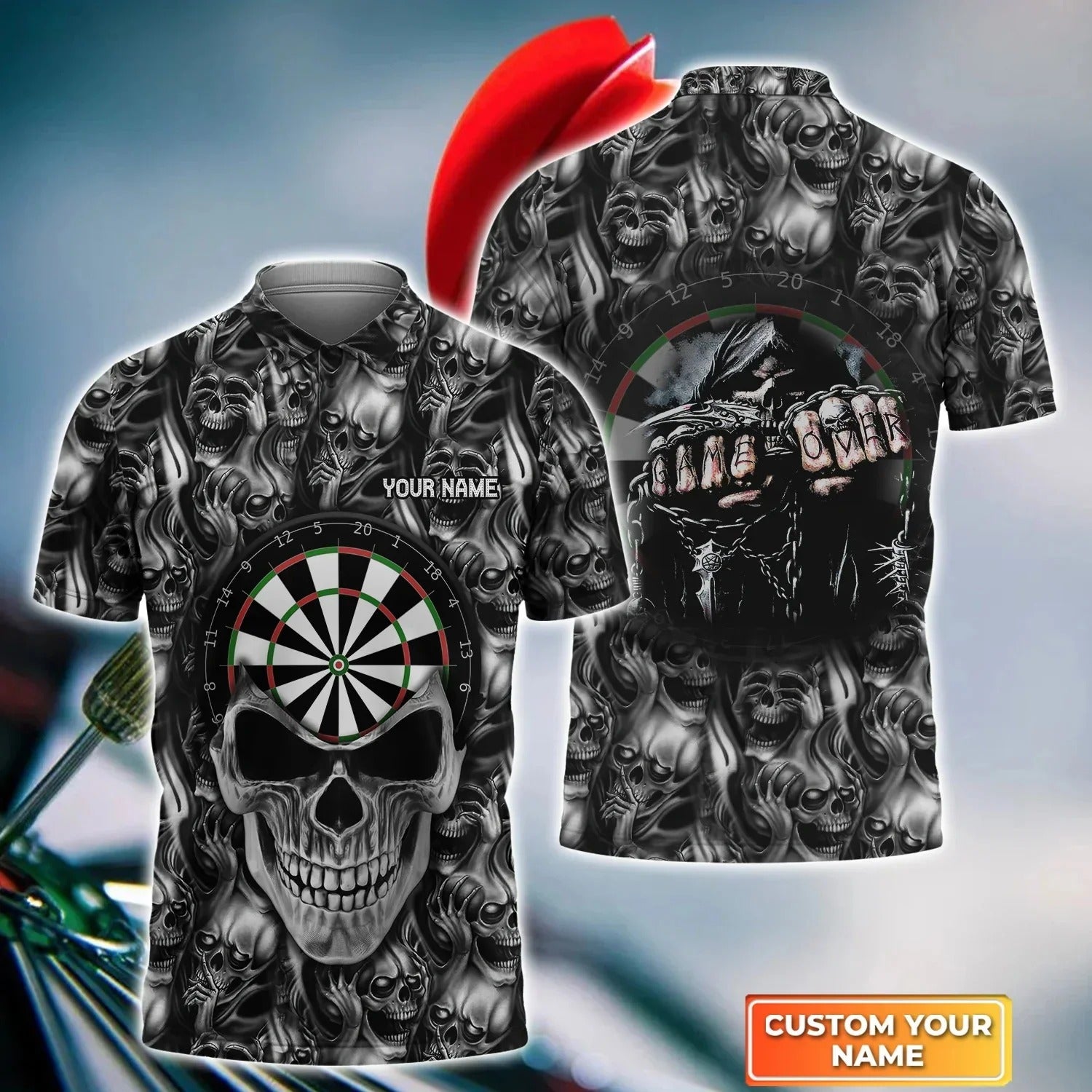 Personalised - Skull Dartboard Casual For Men/Women
