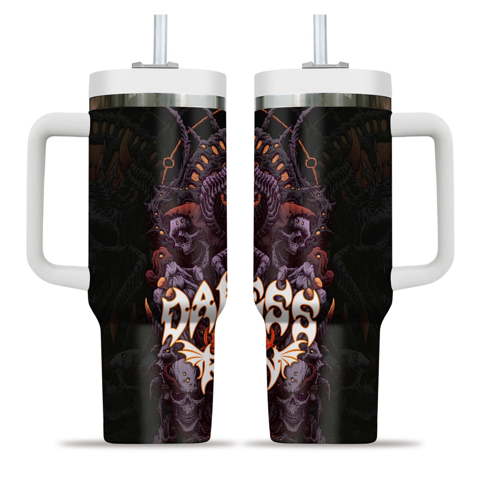 Darkness Reborn Design Halloween Vibes Handle With Tumbler – Size 40oz - TH02